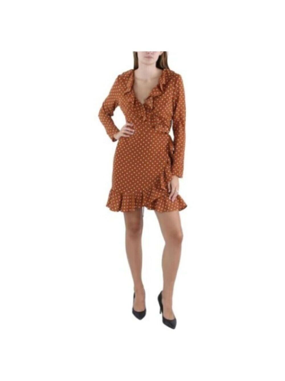BCBG GENERATION Women's Ruffled Mini Wrap Dress 14 NWT